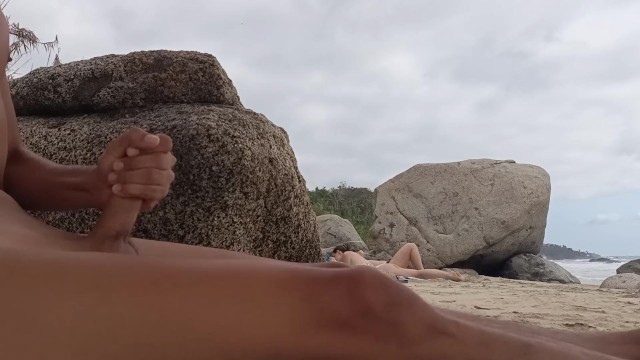 Having Naked Fun at a non Nudist Beach. Exchibisionist Pure Nudism. Great Cum Shot