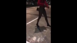 Slim Thick Ebony Gets Wild in Public