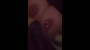 Pierced Tit Teen Plays with her Pussy