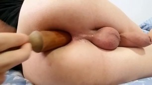 Fucking my Ass with a Wooden Pestle