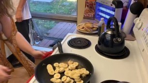 Makin Pancakes in the Kitchen with my Roommates (wholesome)