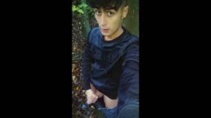 Twink Jerks off Outdoor behind Rest Area