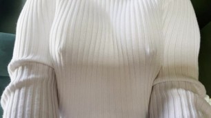 Edging in a White Sweater